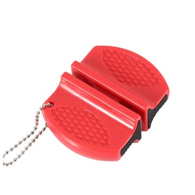 Red Pocket Hunting Knife Sharpener for Camping and Outdoors