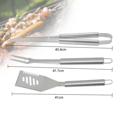 Barbecue utensils accessory Classic 3pcs Stocked BBQ tools include turner spatula fork and tongs