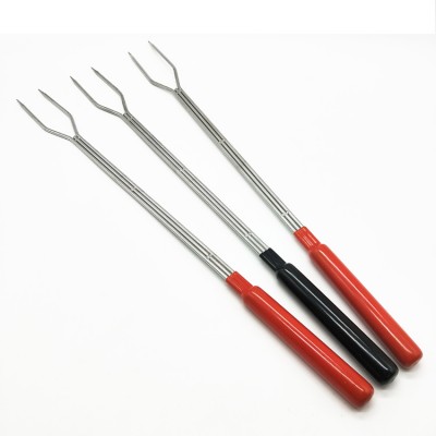 24 inch Longer and Heavy duty Stainless steel Barbecue fork with colored anti-slip handle