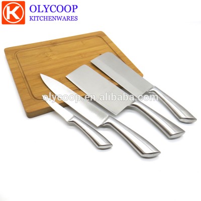 Chinese Chef Kitchen knife set and bamboo chopping board with knife