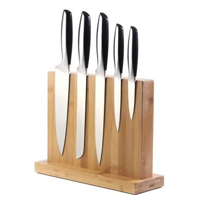 Amazon hot item 2 Sides Magnetic Bamboo Kitchen Knife Block