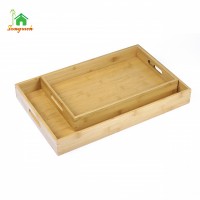 home use natural bamboo wooden tray  serving plate holder cheap  rectangular serving plate